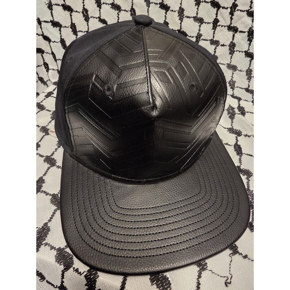 Gents Black Purple Geometric Snapback Adjustable Hat Men One Size Casual